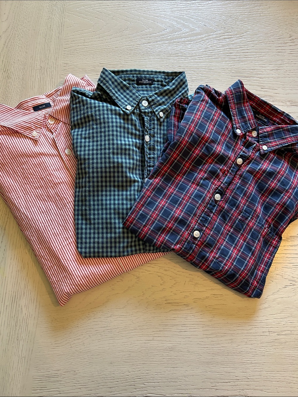 J. Crew Men's Slim & Slim Untucked Button-Down Long sleeve w/ front pocket Trio